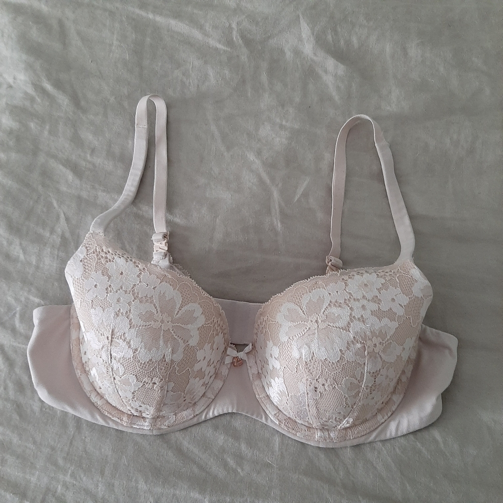Victoria's Secret, Body By Victoria Lines Demi Lace Bra - Beige 36C